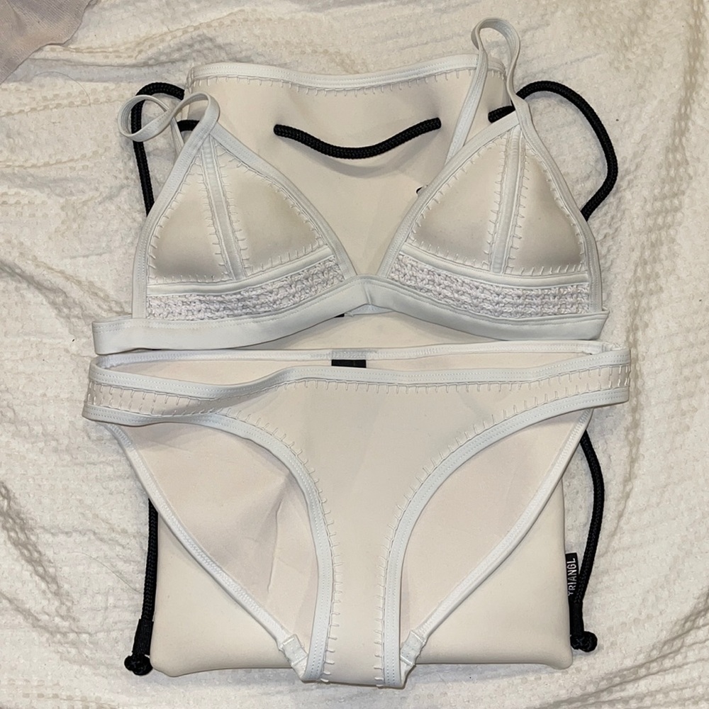 Triangl White Bikini Set
